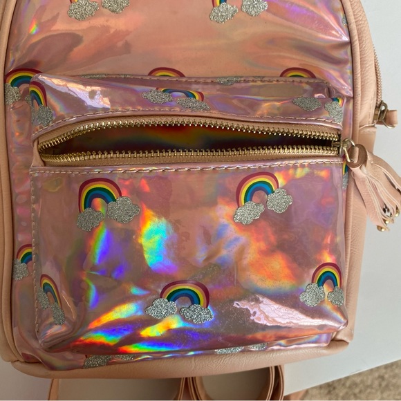 Rainbow Glitter Iridescent Pink Kids Backpacks - Picture 4 of 8